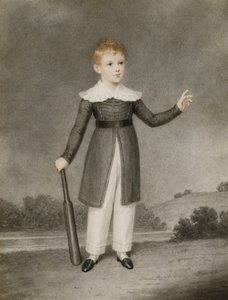 Porträtt av Edward Currie som håller en cricketfladdermus, 1830 av Adam Buck