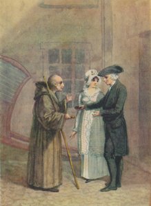 Yorik, munken och Madame L- på Inn Courtyard i Calais, c1760-talet, 1942.