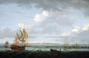 Navigering utanför Madras (Indien) kust, med en beskrivning av hamnen och staden och den brittiska flaggan som vajar över Fort Saint George, vilket för tankarna till de ökade svårigheterna i Indien för det brittiska imperiet