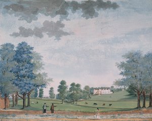 Det stora huset och parken i Chawton, c.1780