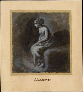 Sittande ung kvinna, sent 1500-tidigt 1600-tal. av Adam Elsheimer