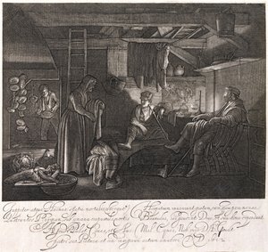 Filemon och Baucis hus, graverat av greve Hendrik Goudt (1585-1630) av Adam Elsheimer