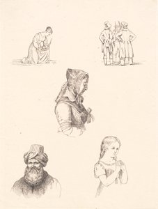 Provark med figurstudier av Adam Müller