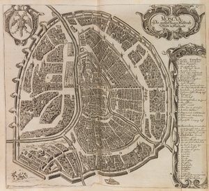 Karta över Moskva. Från: Ökad Ny beskrivning av muskoviten..., 1656. av Adam Olearius