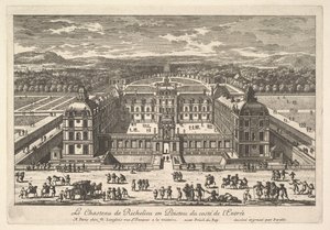 Château de Richelieu en Poictou från entrésidan, 1600-talet.