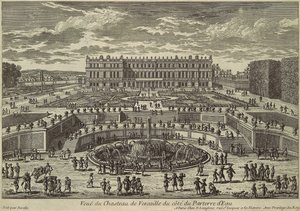 Utsikt över Versailles, trädgårdsfasad, 1680-talet