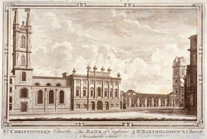 Bank of England, St Christopher-le-Stocks och St Bartholomew-by-the-Exchange, London, c1775 av Adam Smith