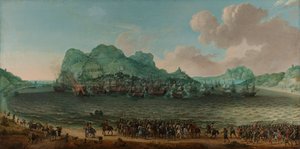 Seger över spanjorerna nära Gibraltar av en flotta under kommando av amiral Jacob van Heemskerck, 25 april 1607 av Adam Willaerts