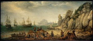 Vildgetjakt på stenig kust av Adam Willarts