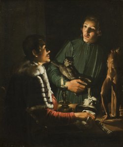 Två skulptörer på natten i Rom. Dubbelporträtt av Francois Duquesnoy och Georg Petel