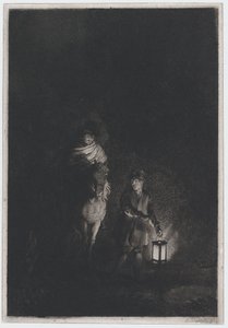 Ryttare och pojke med lykta, 1797. av Adam von Bartsch