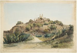 Stora pyramiden och kyrkan, Cholula av Adela Breton