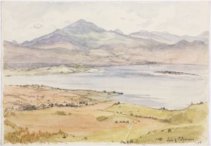 Stor huggen sten som har fallit till marken från Zinapecuaro, Michoacan, Mexiko (akvarell) av Adela Breton