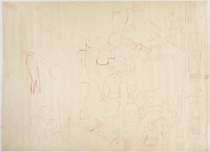 Södra väggen, Jaguarernas övre tempel, Chichen Itza, Mexiko av Adela Breton