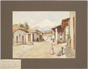 Volcano of Orizaba eller Citlaltépetl - Star Mountain - Veracruz, Mexiko (akvarell) av Adela Breton