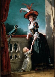 Porträtt av Louise Elisabeth av Frankrike och hennes son, Don Ferdinand (olja på duk