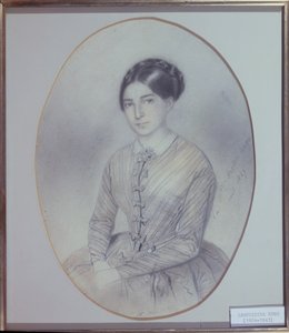 Postumt porträtt av Leopoldine Hugo (1824-43) 1847 (teckning) av Adele Julie Hugo