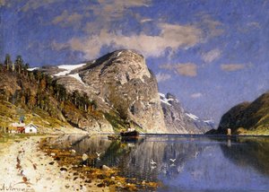 En ångbåt i Sognefjorden,