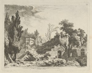 Utsikt över resterna av en teater från Olika vyer hämtade från naturen... på..., 1700-talet. av Adélaide Allou