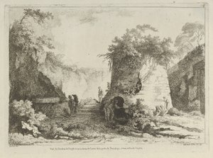 Vy över Vergilius grav från Olika vyer hämtade från naturen... på..., 1700-talet. av Adélaide Allou