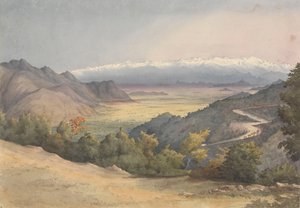 "Slätten i Santiago, Chile, från Cuesta del Prado, den 7 januari 1851 av Admiral Sir Edward Gennys Fanshawe