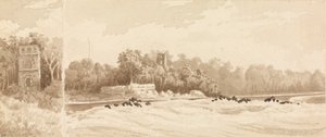 "Tornruin på platsen för Panamas gamla stad, som förstördes av sjörövaren Morgan 1670, mars 1850 av Admiral Sir Edward Gennys Fanshawe