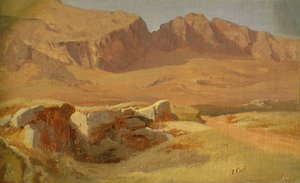 I Sabinbergen (olja på papper monterad på kort) av Adolf Carl