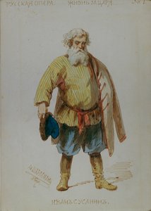 Kostymdesign för operan A Life for the Tsar av M. Glinka, 1887