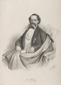 Porträtt av violinisten och kompositören Heinrich Proch 1809-1878, 1857. av Adolf Dauthage