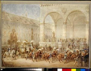 Avgångsceremoni för kejsar Nicholas I (Nicolai Pavlovich Romanov