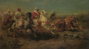Attacken (olja på linne) av Adolf Schreiyer