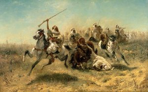 Arabiska ryttare på attack, 1869