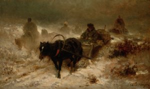 Återvändande hem, 1800-talet av Adolf Schreyer