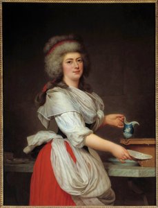 Porträtt av Madame Aughie, piga av Frankrikes drottning Marie Antoinette Målning av Adolf Ulrich Wertmuller (1751 - 1811) Stockholms Nationalmuseum 1700-talet