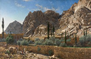 St. Catherines kloster på berget Sinai (olja på duk) av Adolf von Meckel