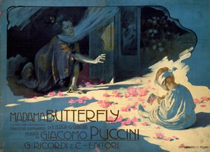 Affisch för operan "Madame Butterfly" av Giacomo Puccini