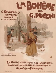 Affisch för operan La Bohème av Giacomo Puccini, 1895.