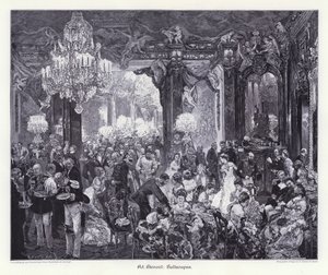 Ball Supper (gravyr) av Adolph Friedrich Erdmann von (after) Menzel