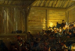 Bondteatern i Tyrolen, 1859 av Adolph Menzel