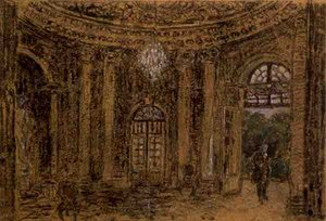 Studie till "Konsert i Sanssouci av Adolph Menzel