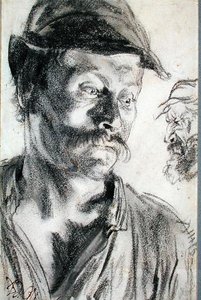 Studie för Järnhandlarna (kol på papper) av Adolph Menzel