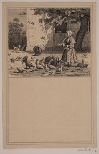I hönshuset. Nej. 11 i Chr. Winther och M. Rørbye, "25 bilder för små barn" av Johan Adolph Kittendorff