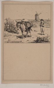 Åsnan. Nej. 4 i Chr. Winther och M. Rørbye, "25 bilder för små barn" av Johan Adolph Kittendorff