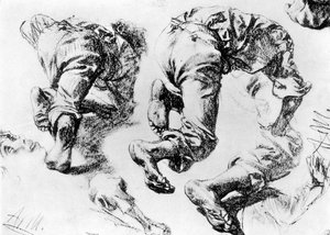 En sida med skisser, 1913. av Adolph Menzel