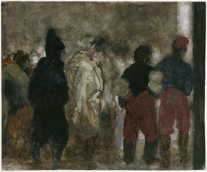 Ankomsten av franska krigsfångar till Berlin på natten av Adolph Menzel