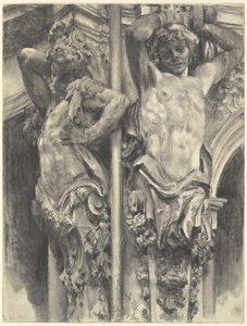 Atlaser på Wallpavillon av Dresden Zwinger av Adolph Menzel