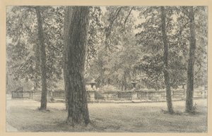 Balustrad vid ingången till Sanssouci-parken av Adolph Menzel