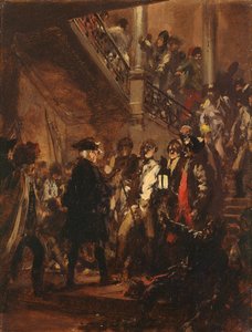 God kväll, mina herrar! (Fredrik den store i Lissa). Skiss av Adolph Menzel