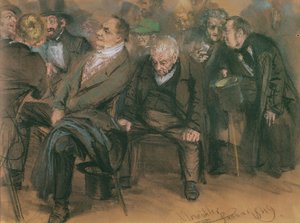 Borgerliga tyskar i ett offentligt möte, 1849 (pastell på papper) av Adolph Menzel