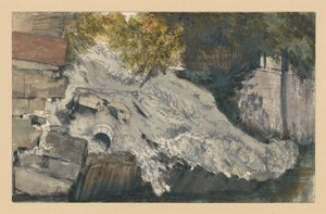 En raserad sluttning vid ett vattendrag av Adolph Menzel